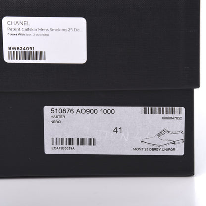 Saint Laurent Patent Calfskin Mens Smoking 25 Derby Lace Up Shoes 41 Black 10 of 10