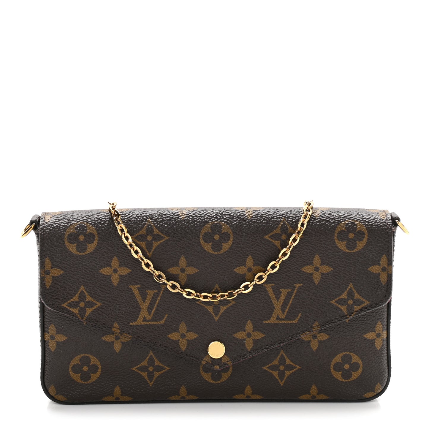 Monogram Pochette Felicie Chain Wallet Fuchsia