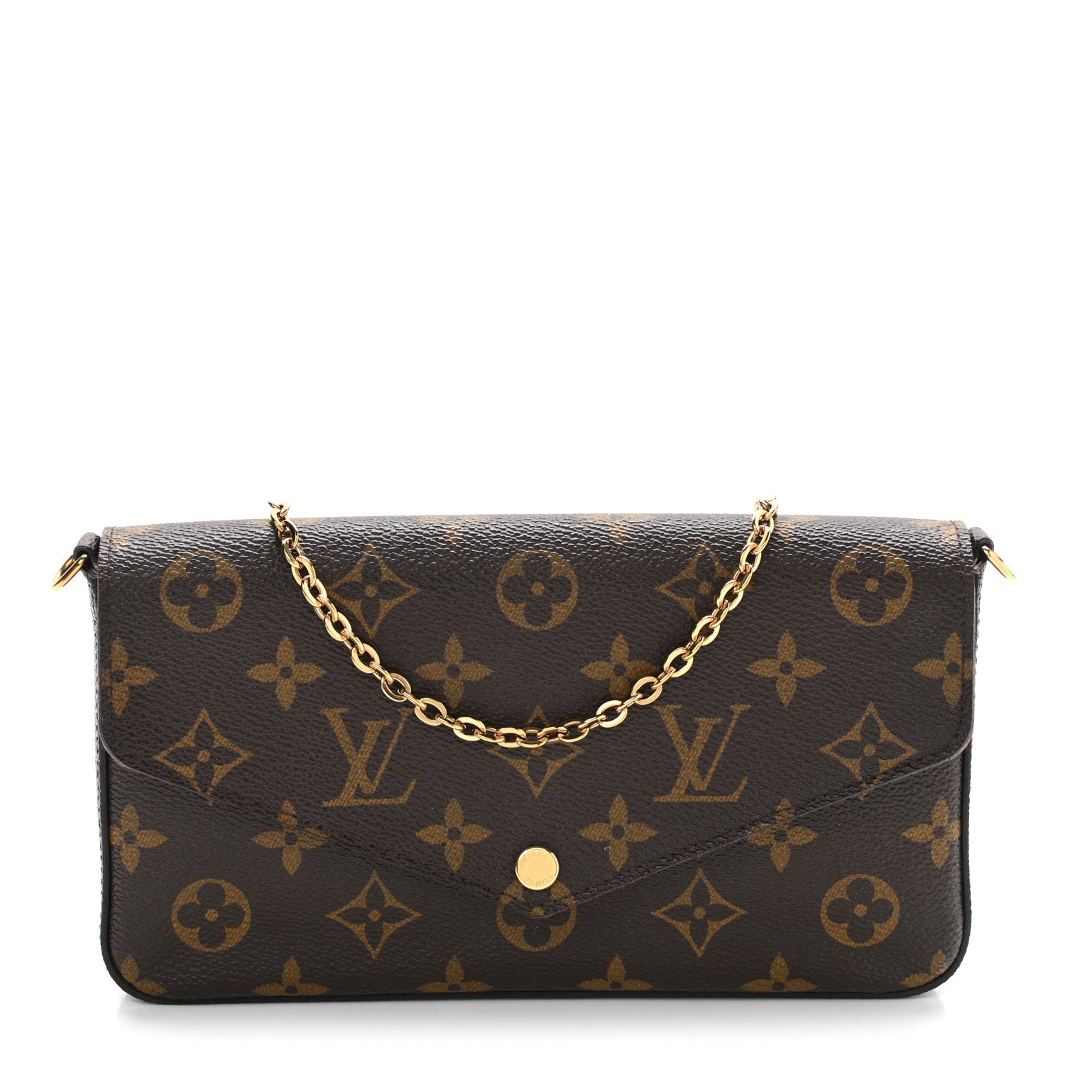 Louis Vuitton Monogram Pochette Felicie Chain Wallet Fuchsia 3 of 15