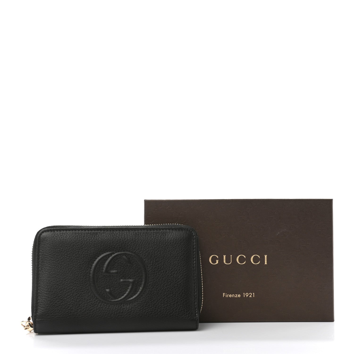 Gucci Pebbled Calfskin Medium Soho Zip Around Wallet Black 8 of 8