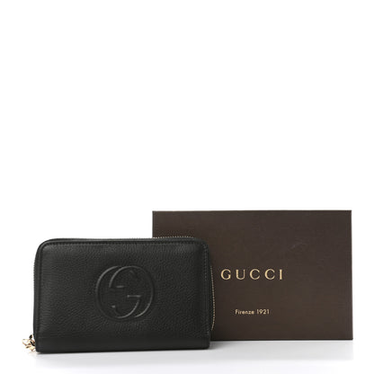 Gucci Pebbled Calfskin Medium Soho Zip Around Wallet Black 8 of 8