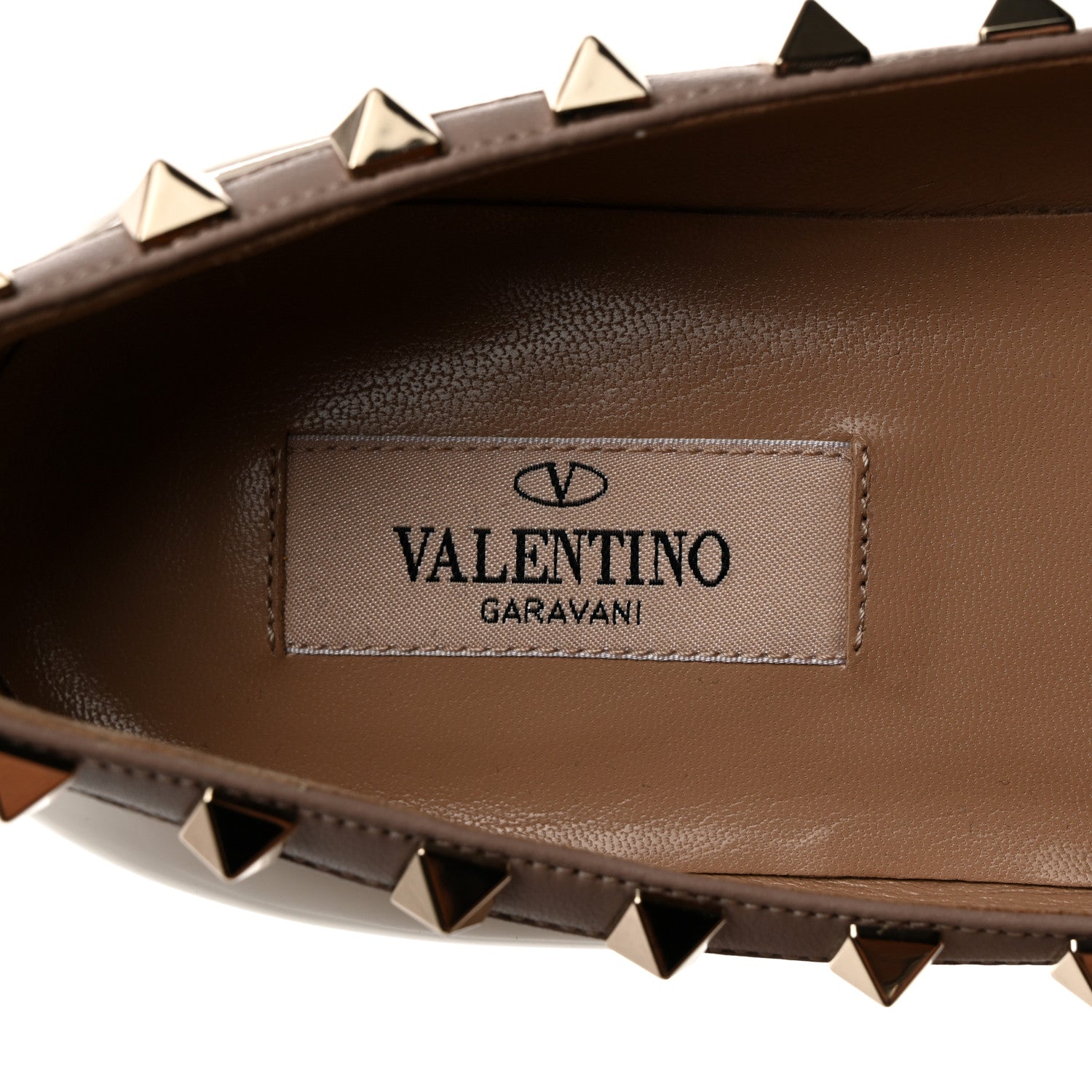 Valentino Garavani Patent Rockstud Ballerina Flats 37 Light Ivory Poudre 6 of 9