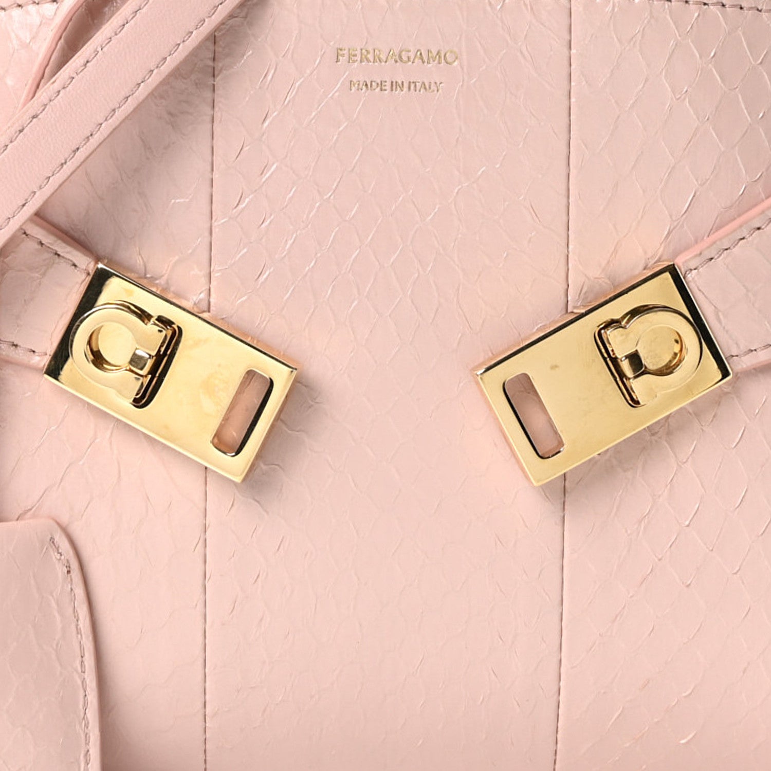 Salvatore Ferragamo Snakeskin XS Hug Bag Rose Bon Bon 12 of 17