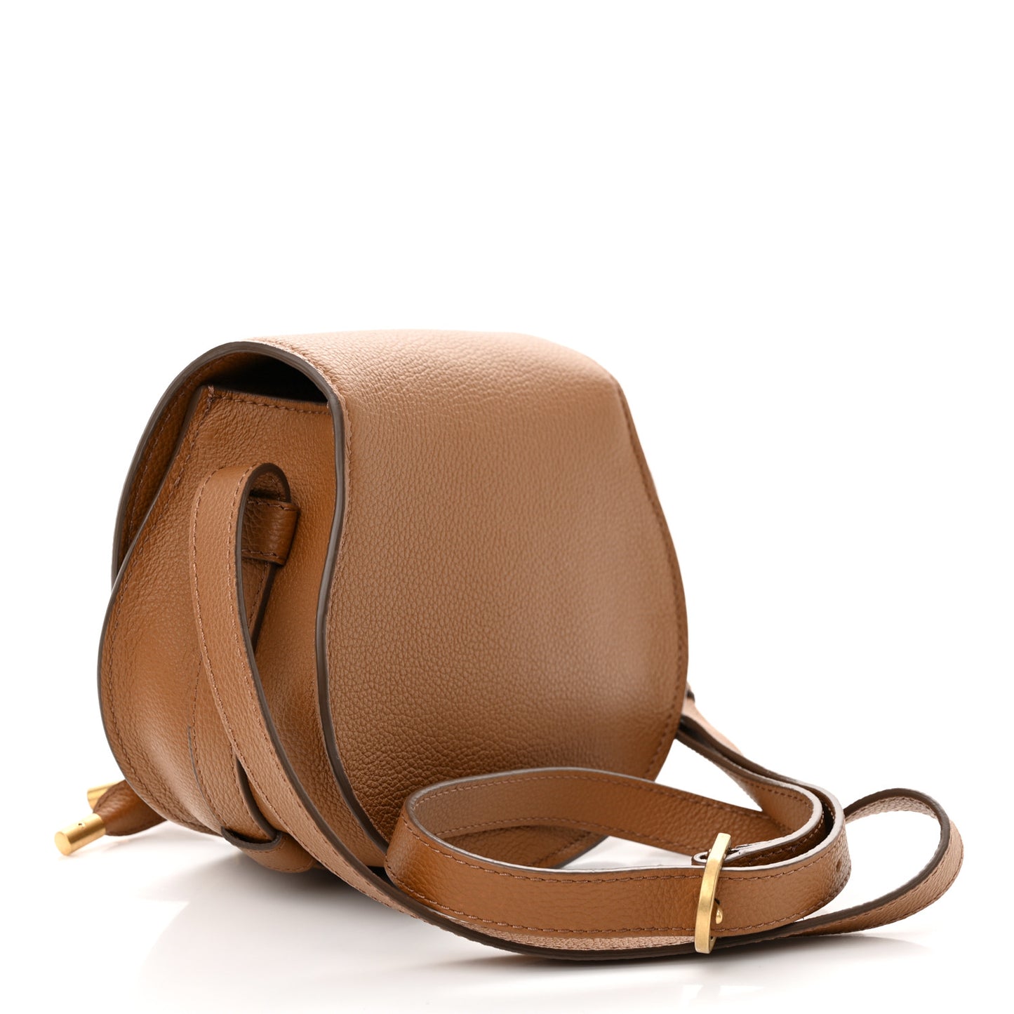 Calfskin Mini Marcie Round Crossbody Bag Tan