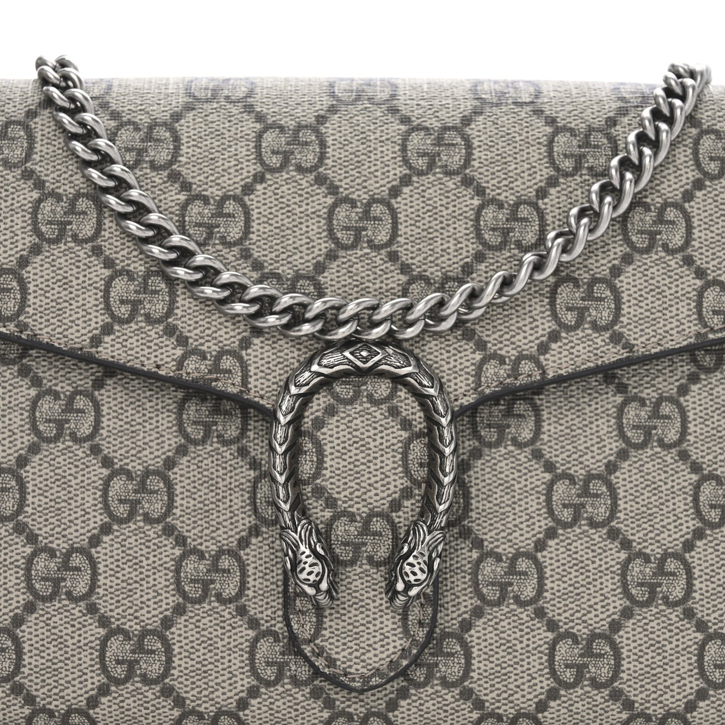 GG Supreme Monogram Mini Dionysus Chain Wallet Beige Taupe