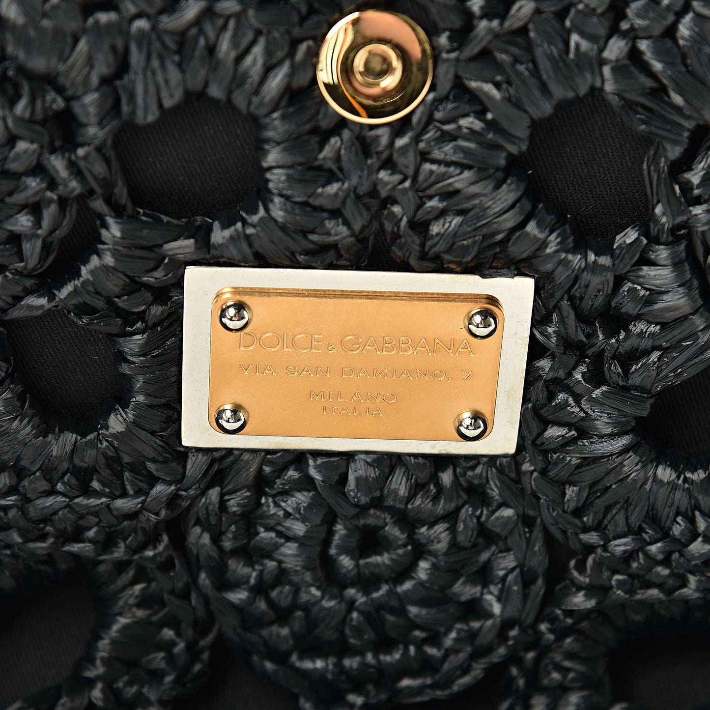 Calfskin Straw Crocheted Large Embroidered Laser Cut Miss Sicily Satchel Black