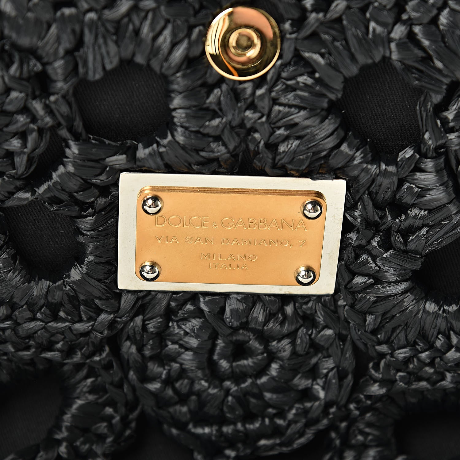 Dolce & Gabbana Calfskin Straw Crocheted Large Embroidered Laser Cut Miss Sicily Satchel Black 7 of 12