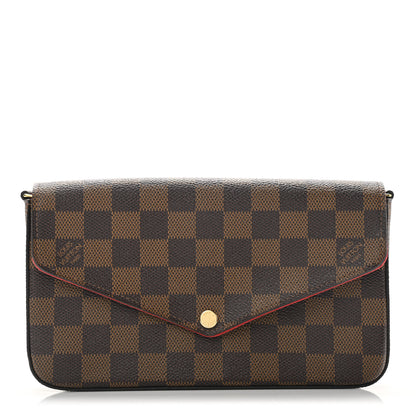 Louis Vuitton Damier Ebene Pochette Felicie Chain Wallet 1 of 7