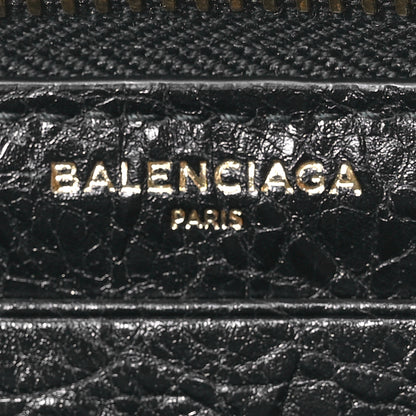 Balenciaga Agneau Classic Gold Hardware Continental Zip Around Wallet Black 6 of 8