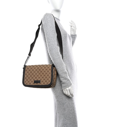 Gucci Monogram Flap Messenger Bag Beige Dark Brown 2 of 11