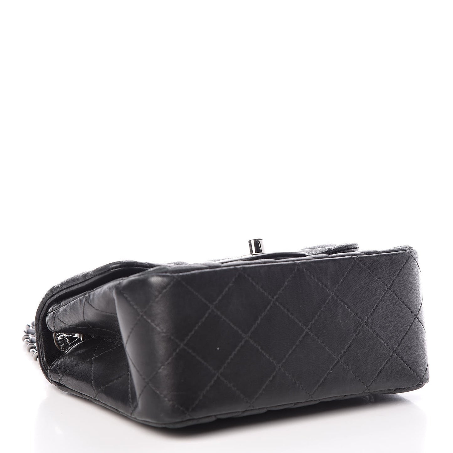 Lambskin Quilted Mini Square Flap Black