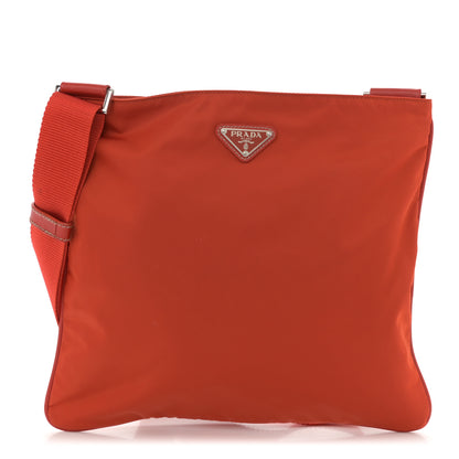 Prada Nylon Vela Flat Messenger Bag Mandarino 1 of 9
