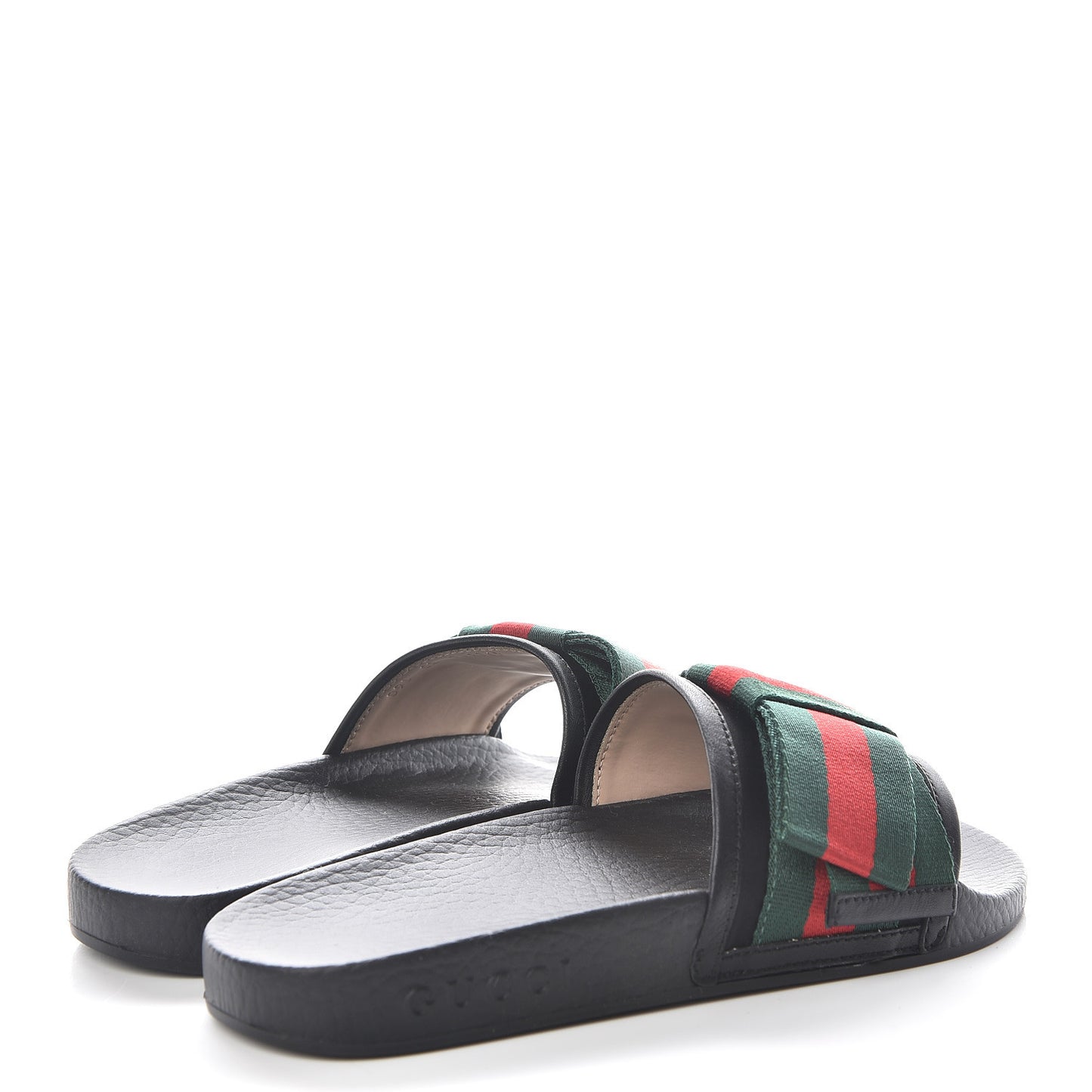 Satin Web Bow Slide Sandals 35 Black