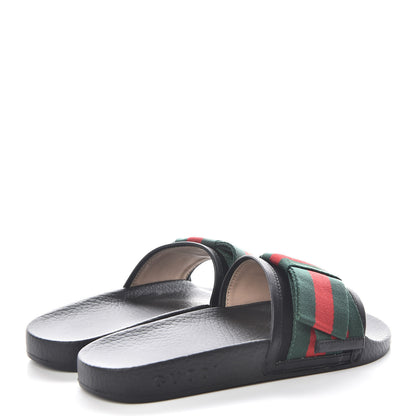 Gucci Satin Web Bow Slide Sandals 35 Black 4 of 9
