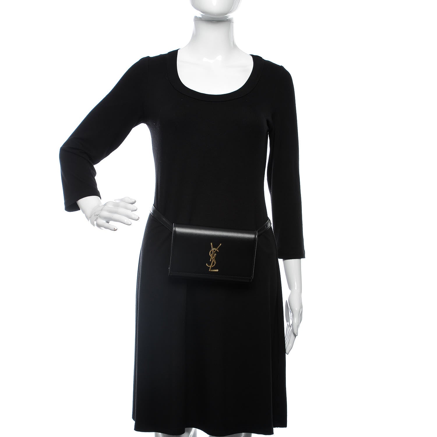 Saint Laurent Smooth Calfskin Monogram Kate Belt Bag Black 2 of 9