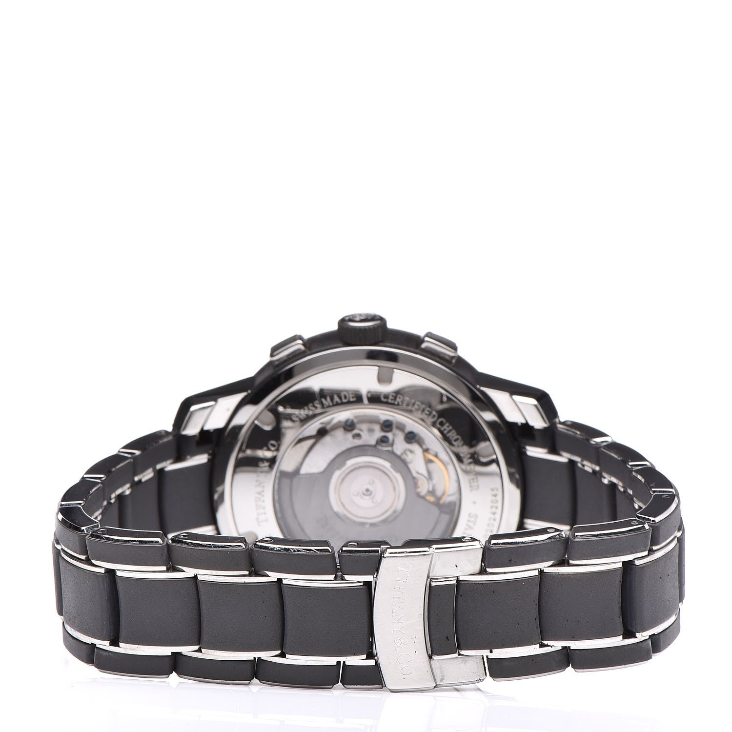 Tiffany Stainless Steel Rubber 42mm Mark T-57 Chronograph Automatic Watch Black 4 of 7