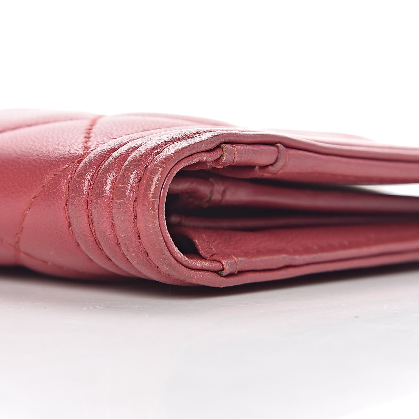 Lambskin Quilted Boy Yen Wallet Pink