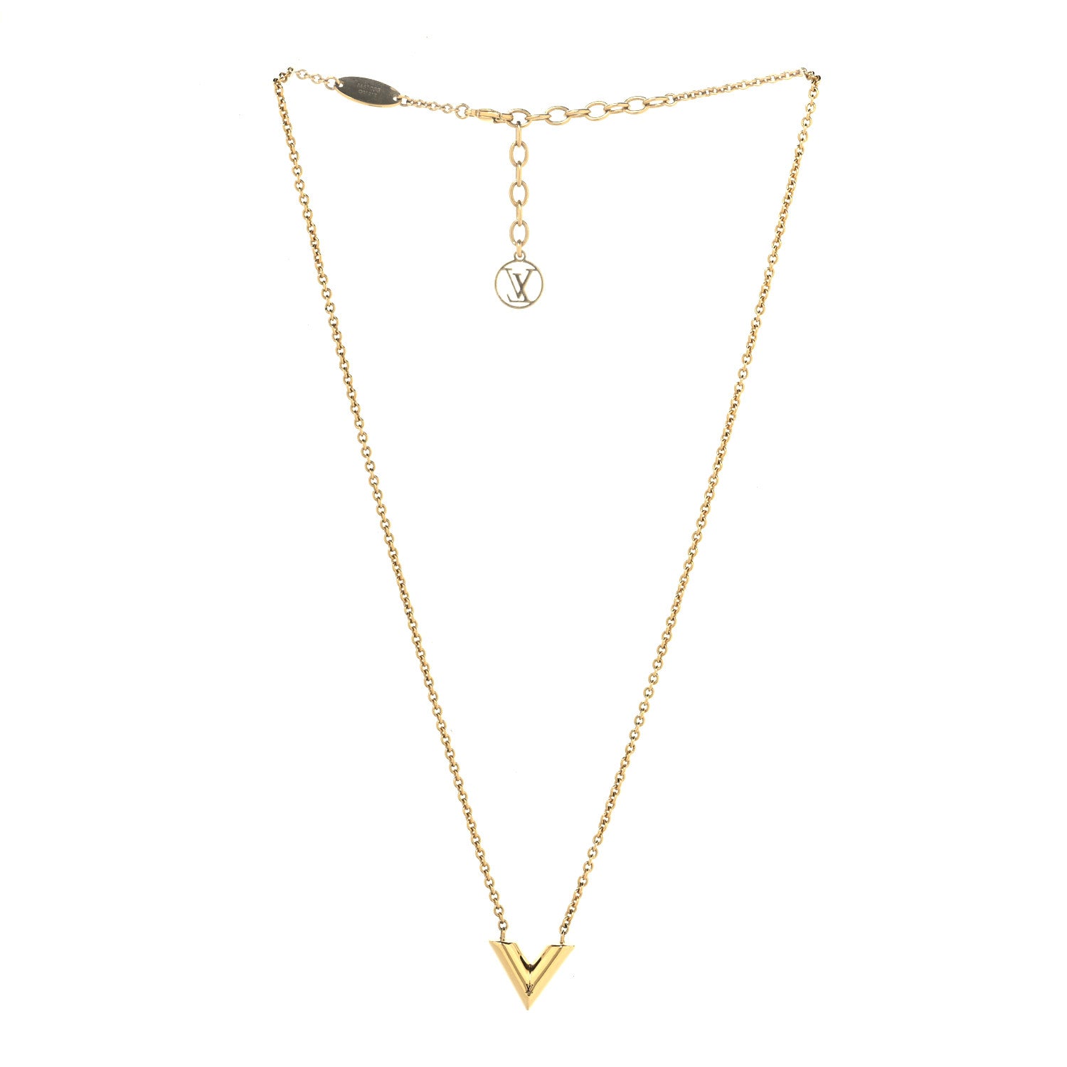 Louis Vuitton Essential V Necklace Gold 3 of 7