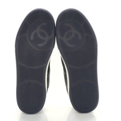 Chanel Suede Kidskin Womens CC Sneakers 39 Black White 5 of 9