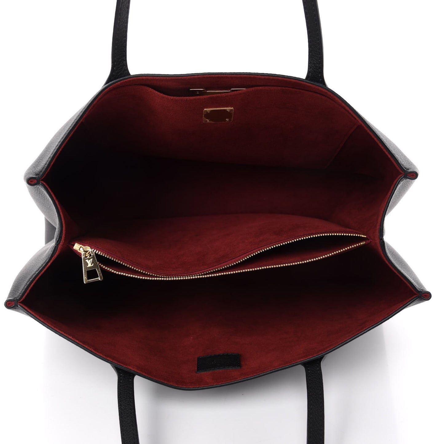 Grained Calfskin Lockme Shopper Black
