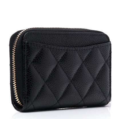 Chanel Caviar Quilted Zip Coin Purse Black 2 of 4