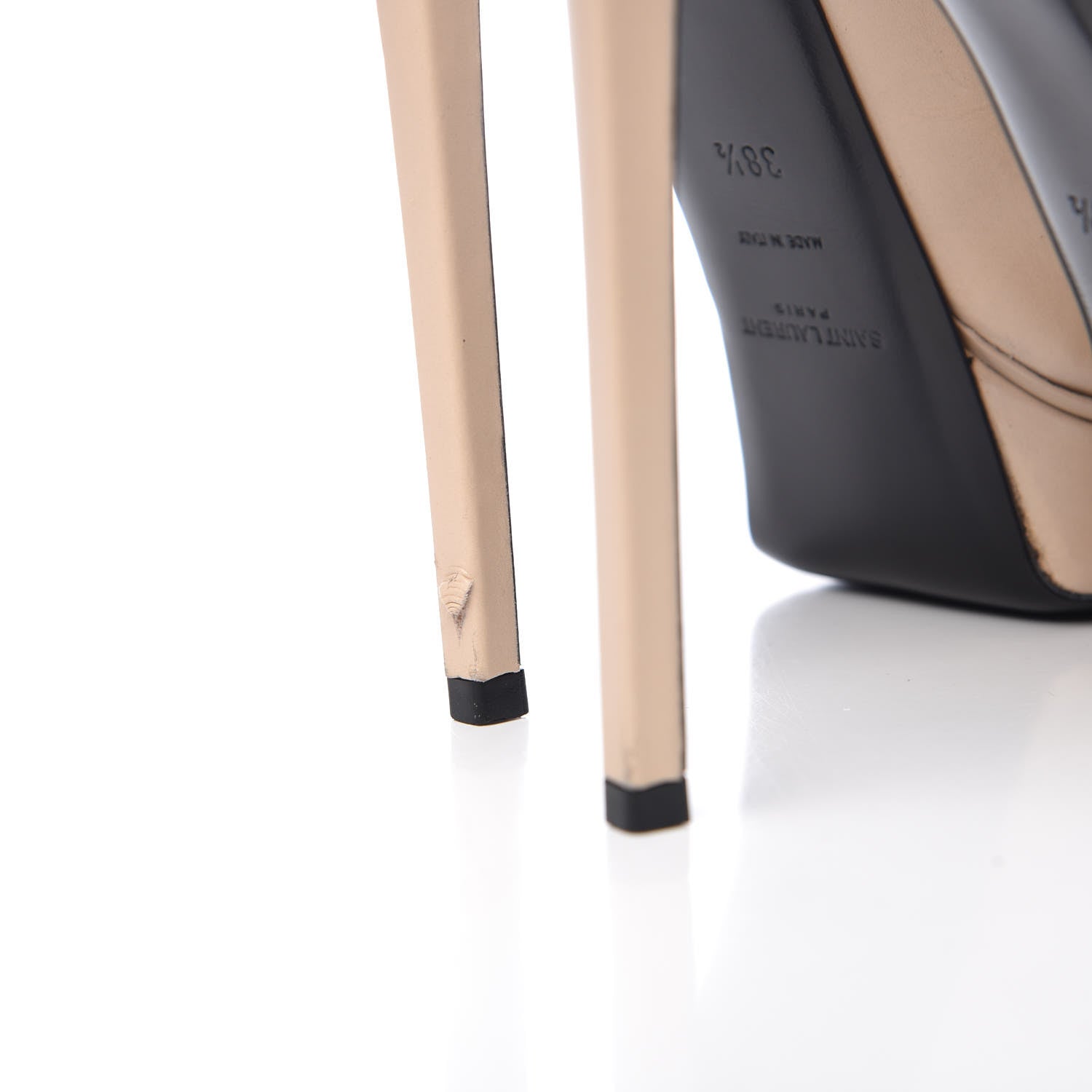 Saint Laurent Cap Toe Janis 105 Platform Pumps Powder 38.5 15 of 18