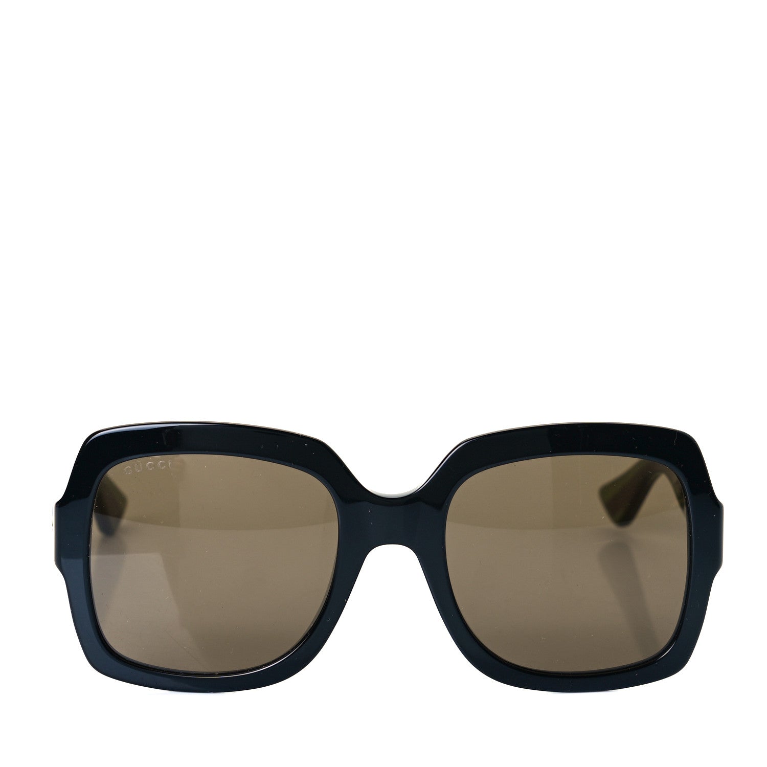Gucci Acetate Square Frame Web Glitter Sunglasses GG0036S Black Green 1 of 5