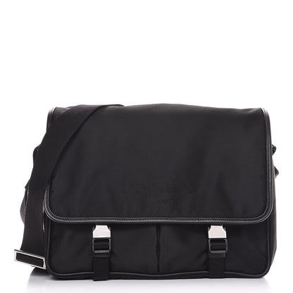 Prada Tessuto Nylon Saffiano Messenger Black 1 of 9