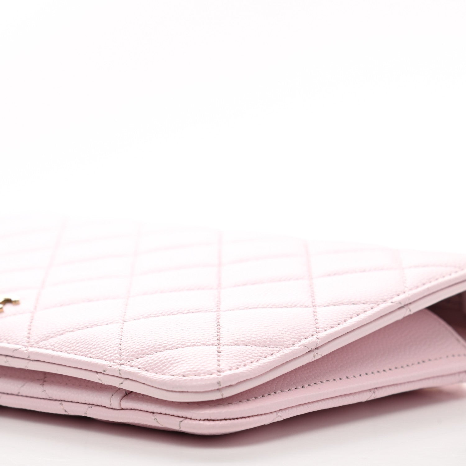 Chanel Caviar Stitched Wallet On Chain WOC Light Pink 10 of 12