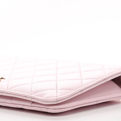 Chanel Caviar Stitched Wallet On Chain WOC Light Pink 10 of 12