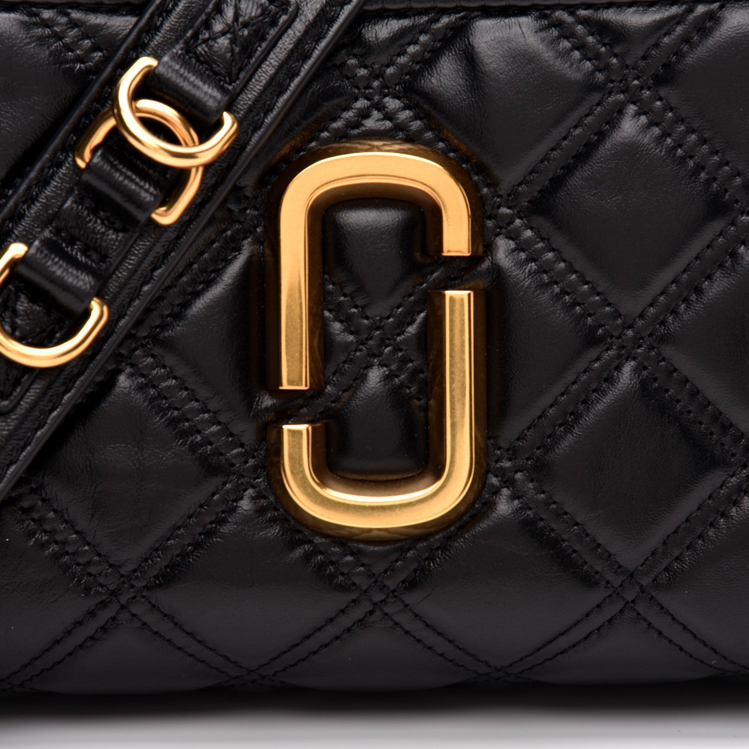 Marc Jacobs Natural Grain Calfskin Quilted The Softshot 21 Bag Black 11 of 12