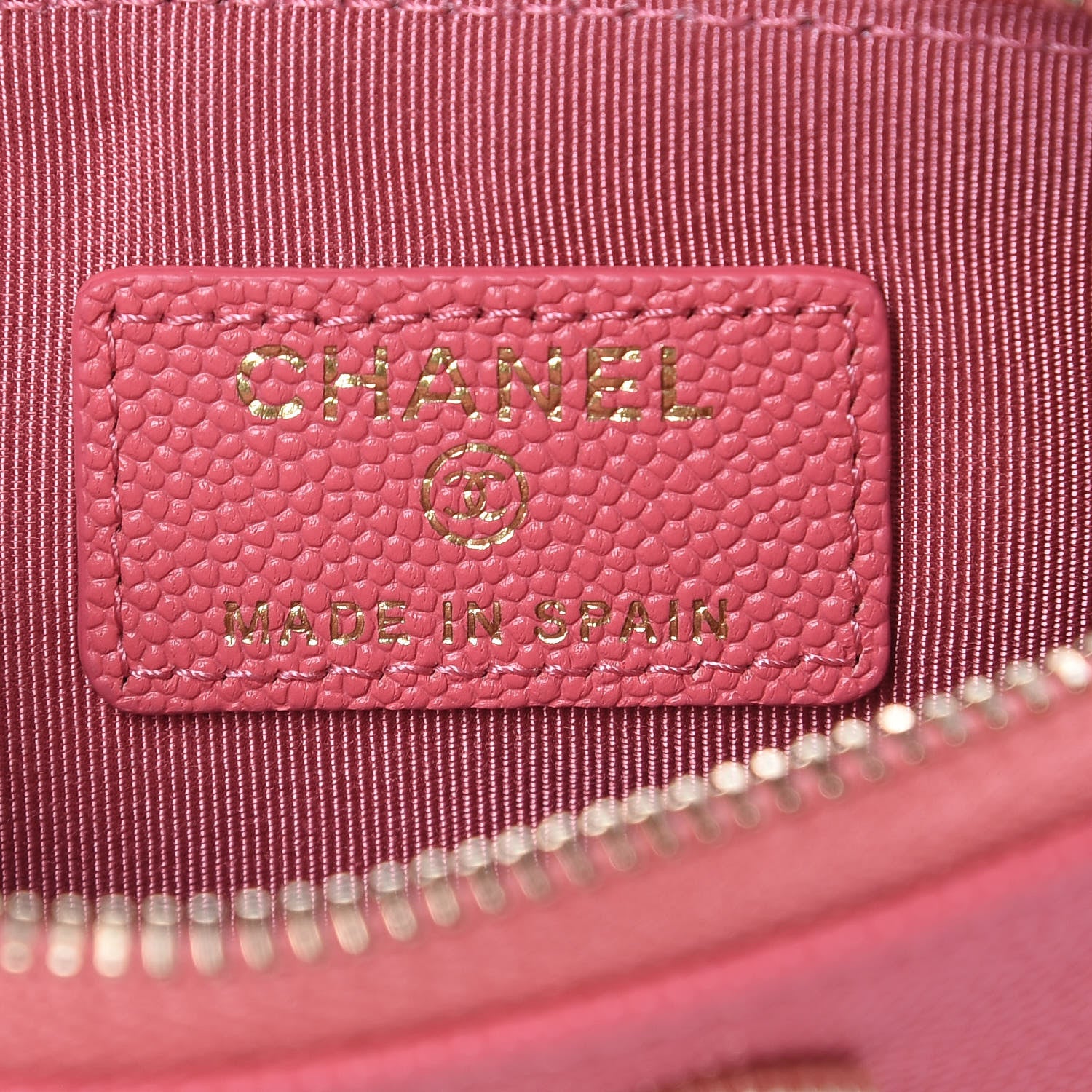 Chanel Caviar Quilted Small Vintage Mademoiselle Cosmetic Case Pink 6 of 8