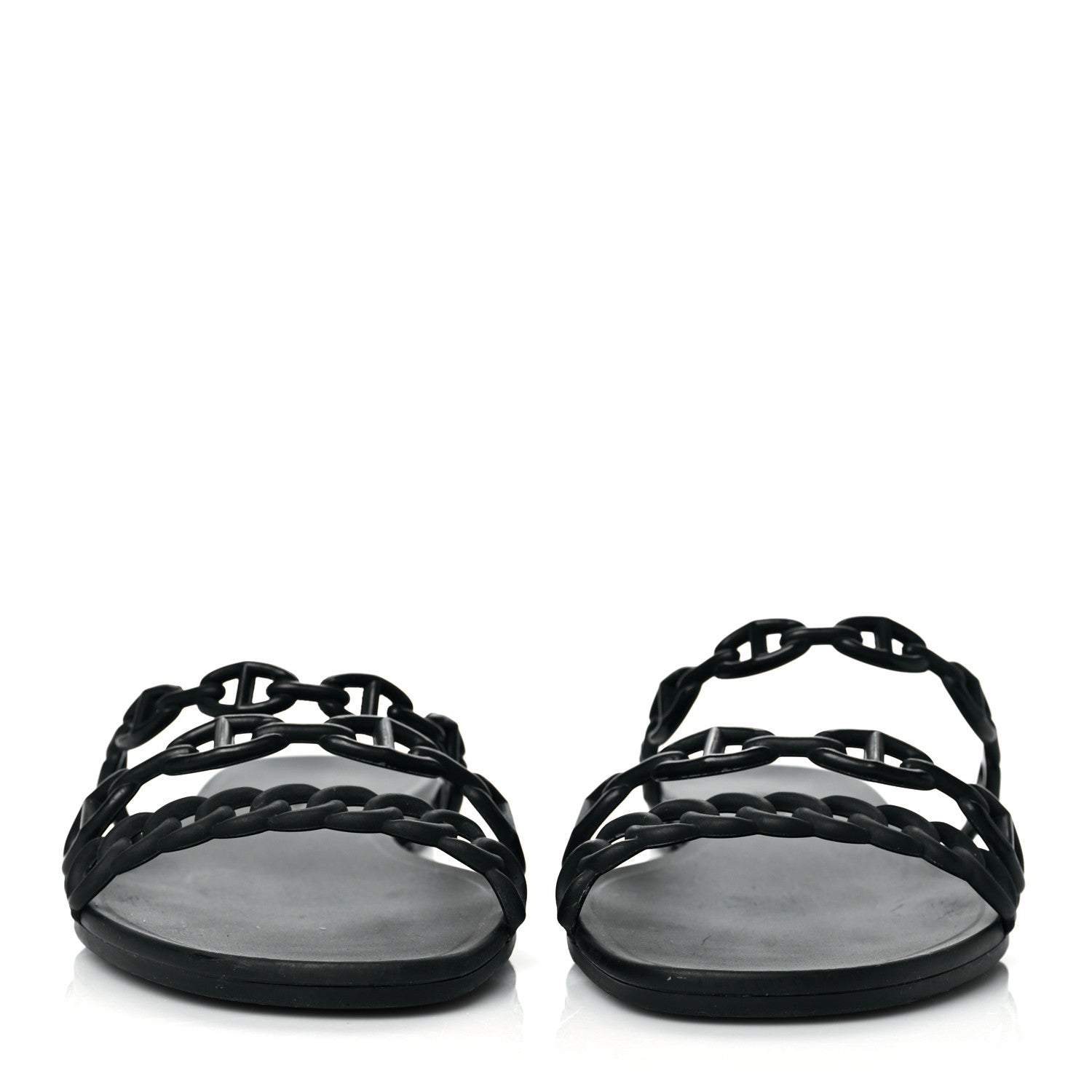 Hermes Rubber Chaine d'Ancre Rivage Sandals 41 Black 2 of 7