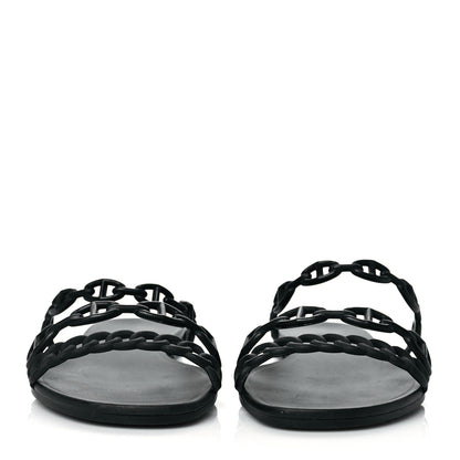 Hermes Rubber Chaine d'Ancre Rivage Sandals 41 Black 2 of 7