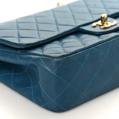 Chanel Lambskin Quilted Medium Double Flap Dark Blue 7 of 9