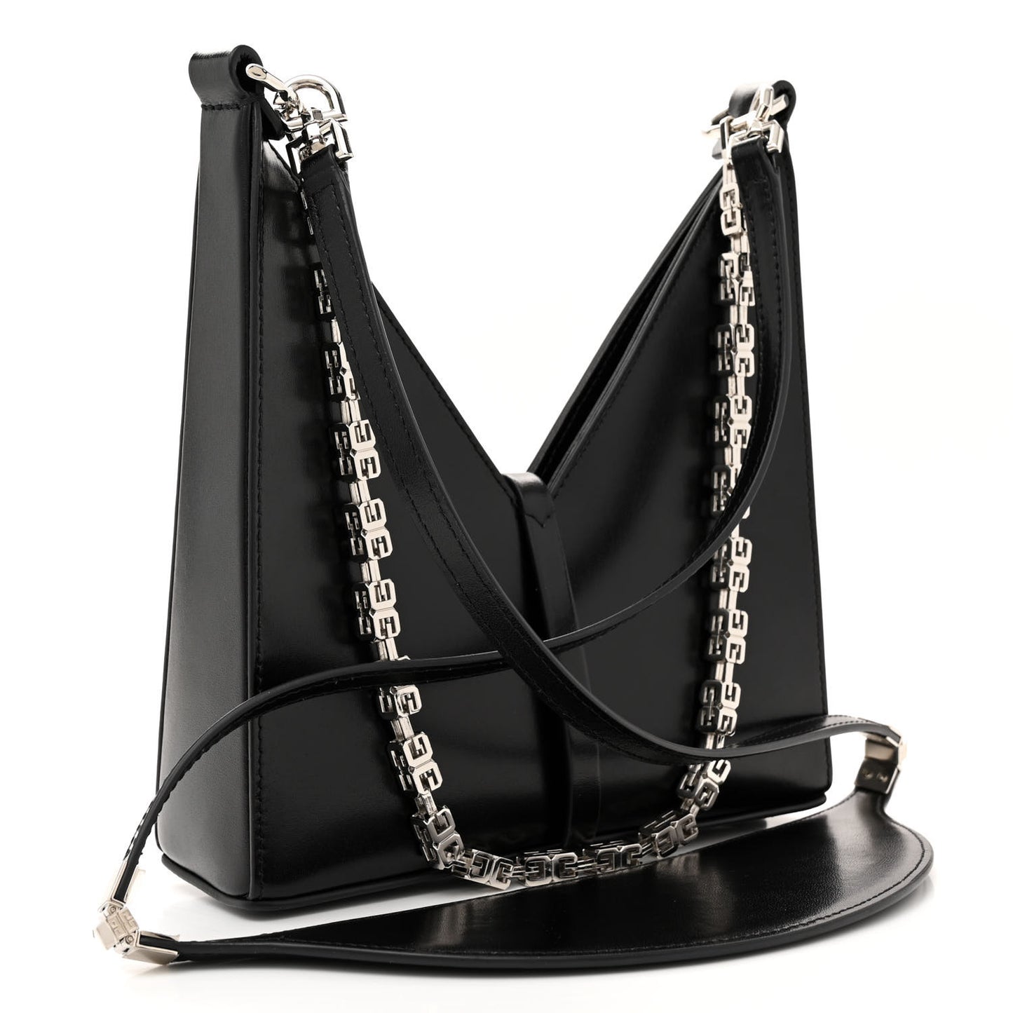 Box Calfskin Mini Cut Out Shoulder Bag Black
