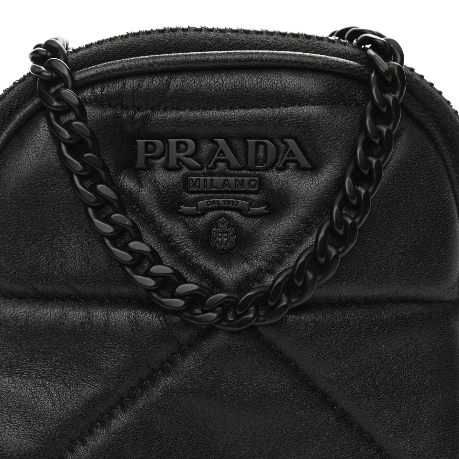 Prada Nappa Triangle Stitched Spectrum Double Zip Phone Case Crossbody Bag Black 7 of 9