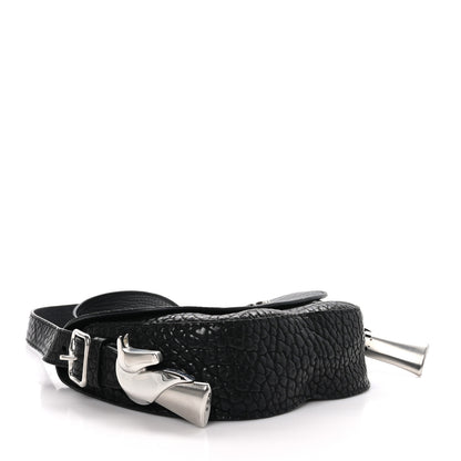 Burberry Grain Calfskin Chess Satchel Bag Black 4 of 9