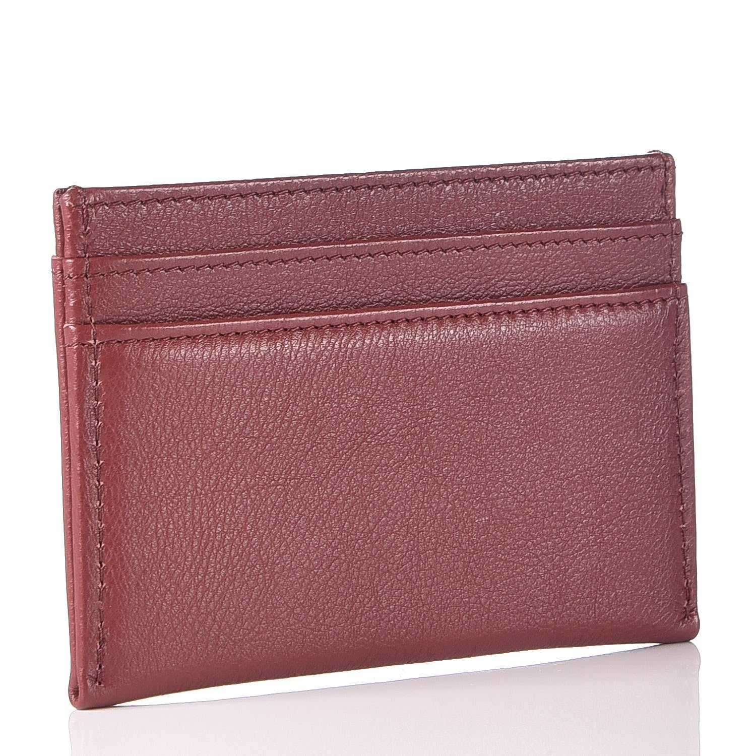 Chanel Grained Calfskin CC Card Holder Dark Red 3 of 8