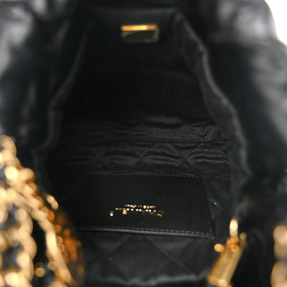 Chanel Shiny Calfskin Quilted Pearl CC Chain Mini Chanel 22 Black 5 of 10