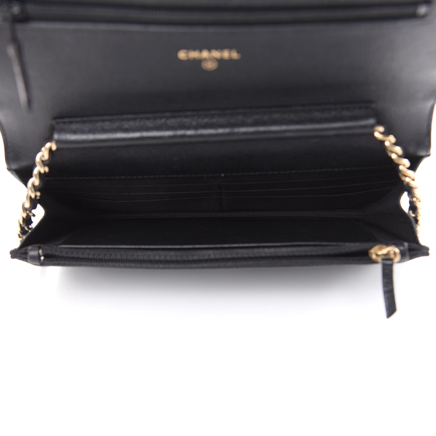 Caviar Quilted Boy Wallet On Chain WOC Black