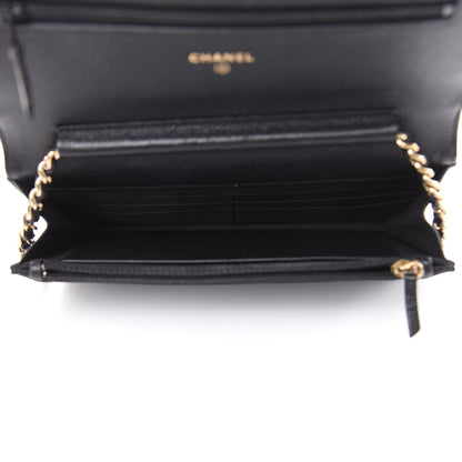 Chanel Caviar Quilted Boy Wallet On Chain WOC Black 5 of 16