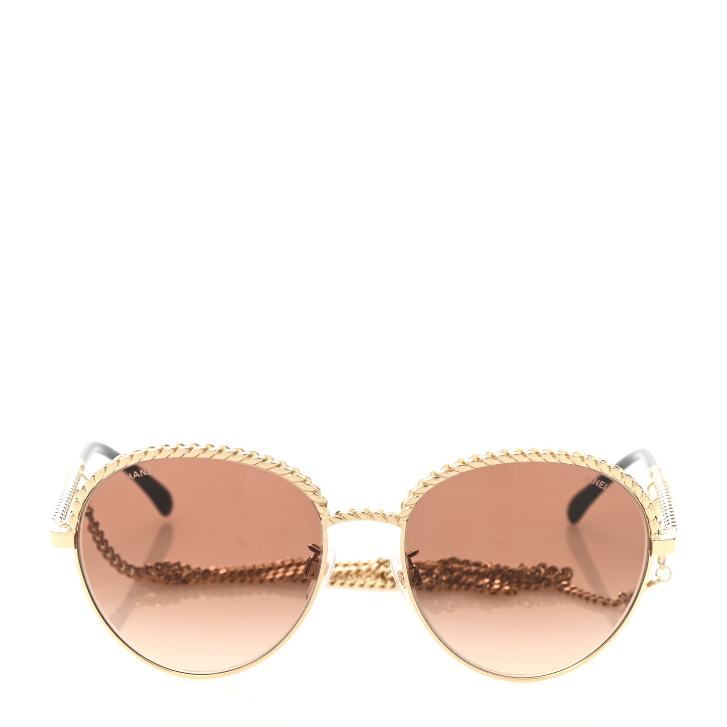 Chanel Chain Pantos Sunglasses 4242 Gold Brown 2 of 8