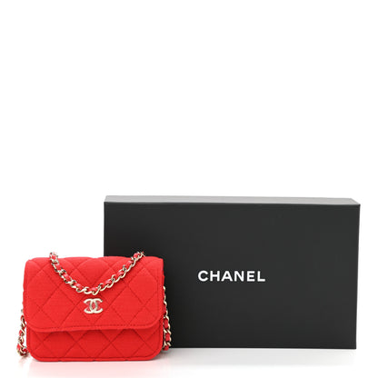 Chanel Jersey Quilted Micro Mini Flap Red 11 of 11