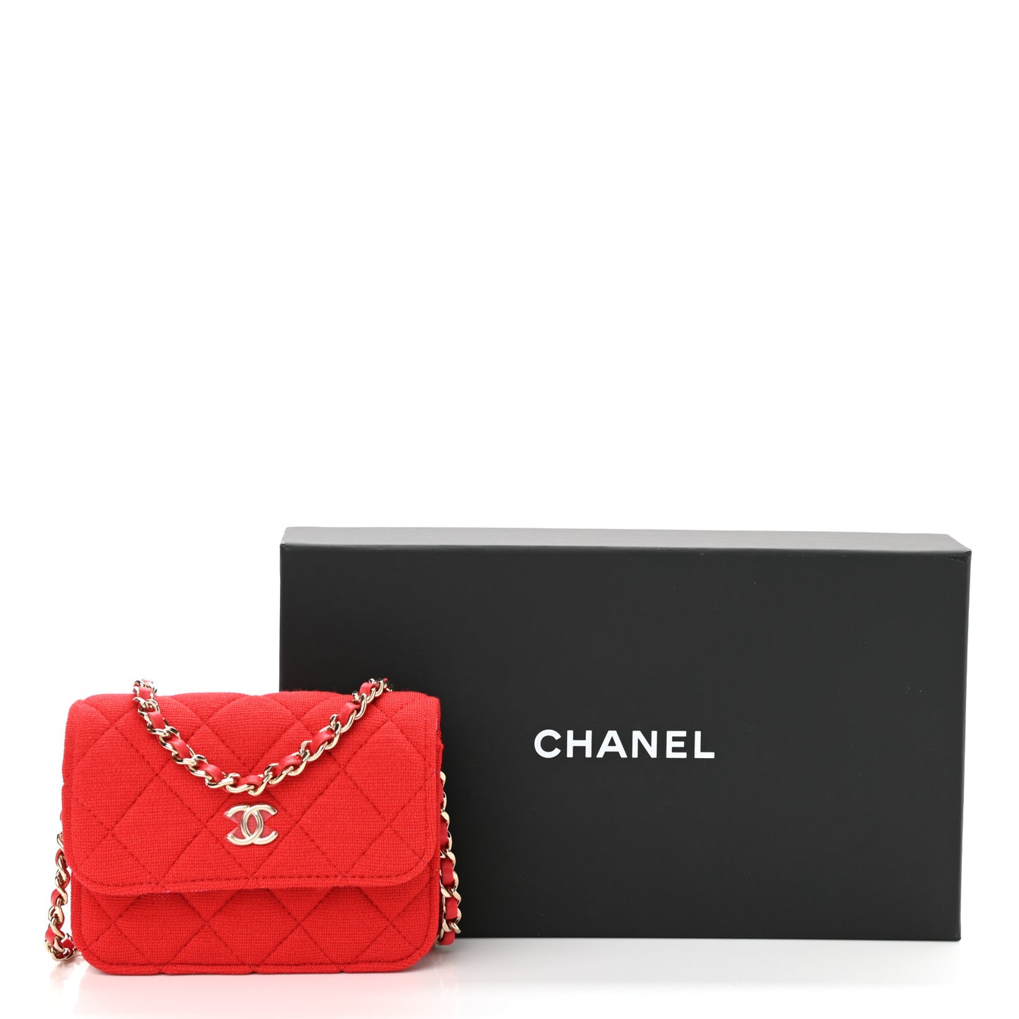 Jersey Quilted Micro Mini Flap Red