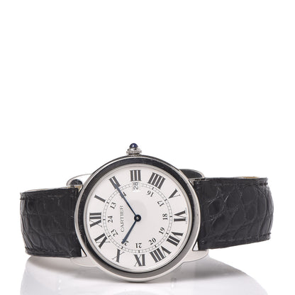Cartier Stainless Steel Alligator 36mm Ronde Solo Quartz Watch 3 of 8