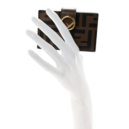 Fendi Vitello Liberty F is Fendi Bi-Color FF 1974 Embossed Gusseted Card Holder Maya Black 2 of 9