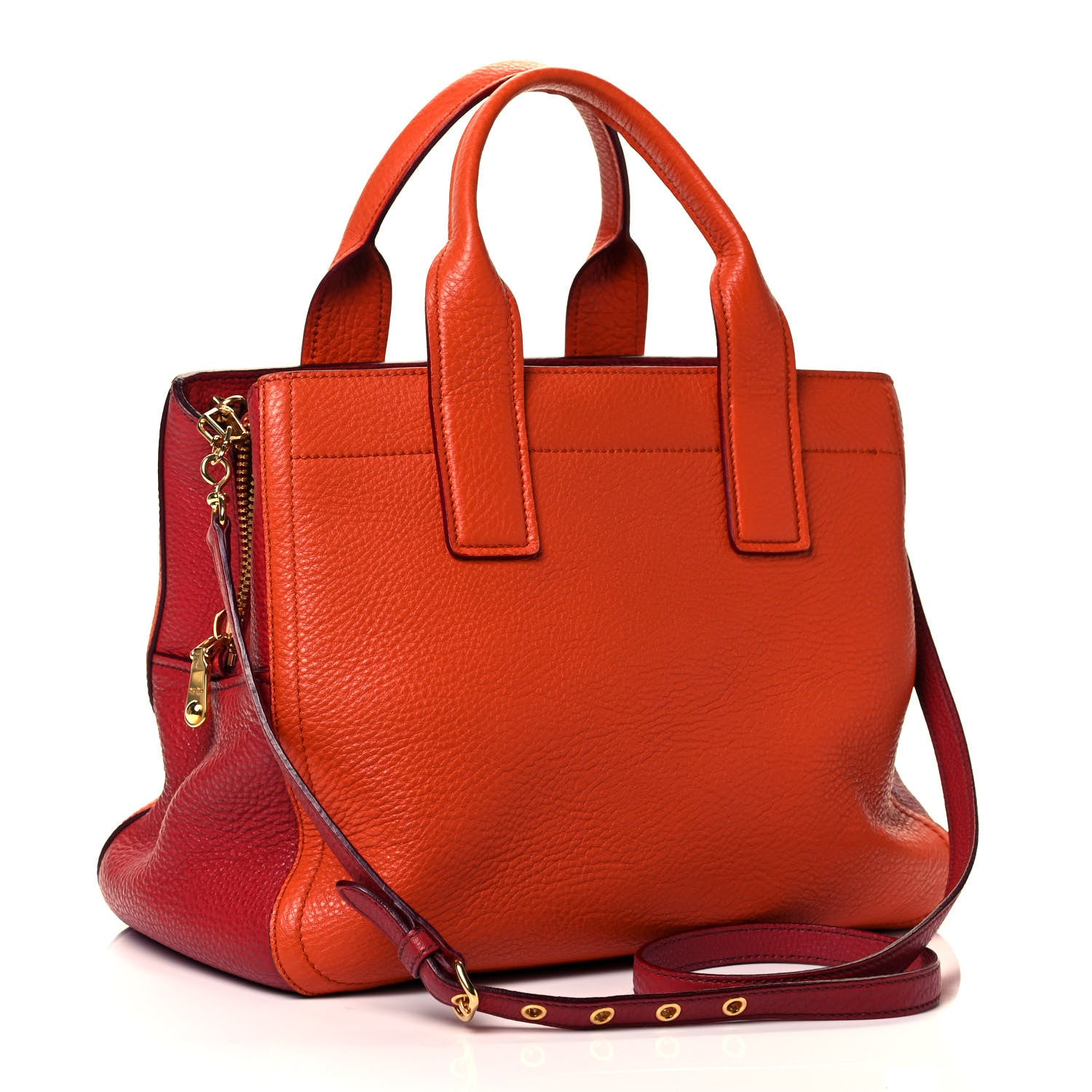 Miu Miu Vitello Daino Top Handle Shoulder Bag Rame Rosso 2 of 8