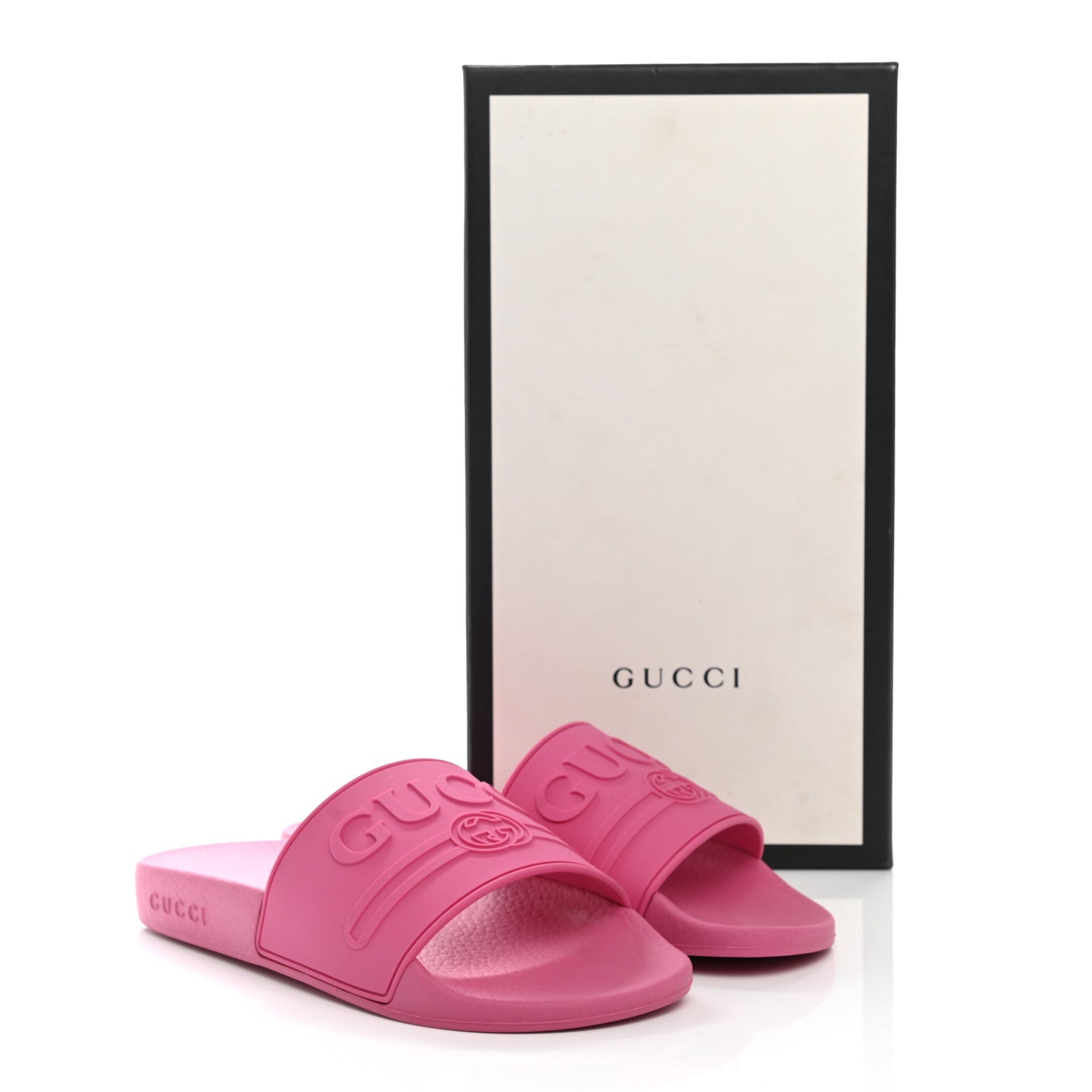 Gucci Rubber Womens Logo Slide Sandals 37 Fuchsia 8 of 8