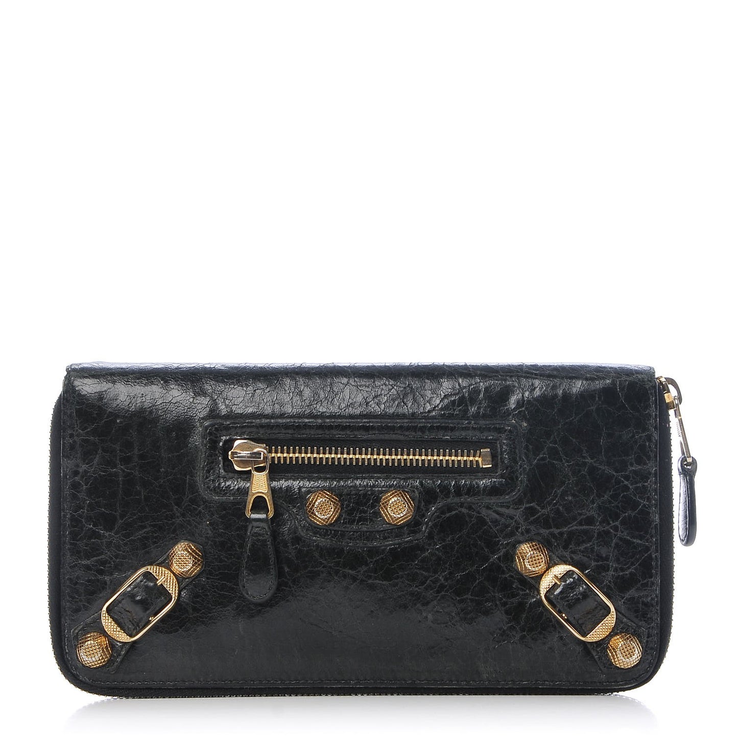 Agneau Giant 12 Gold Hardware Compagnon Wallet Black